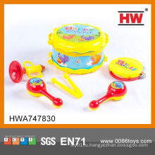 Самый популярный игрушечный музыкальный инструмент детей пластиковый набор ударных барабанов